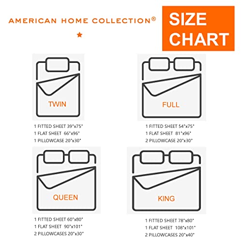 American Home Collection Deluxe 4 Piece Bed Sheets Set Deep Pocket Extra Soft Microfiber Wrinkle Free Sheets Easy Care (Queen, Forest Green) #TOP4