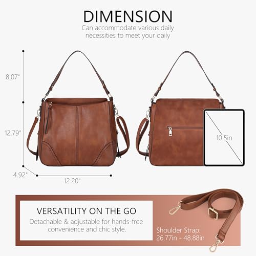 Image of TANTOMI Hobo Crossbody Bags for Women Vegan Leather Purses and Handbags Bucket Bags Ladies Shoulder Purses for Everyday