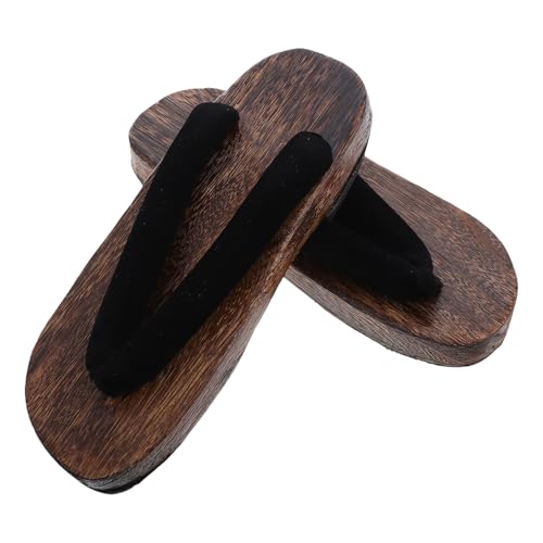 TOYANDONA - TOYANDONA Traditional Japanese Wooden Clog Sandals for Men Round-toe Kimono Footwear Classic Wooden Slippers for Casual Outings Home Use and Costume Accessories