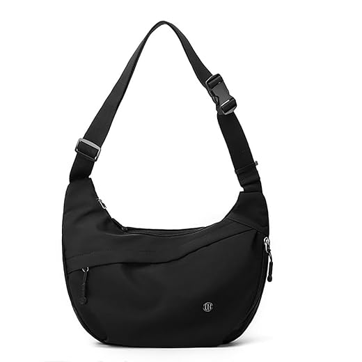Bolsa tiracolo crescente feminina, bolsa Hobo de nylon folgada, bolsa de ombro espaçosa, bolsa tiracolo