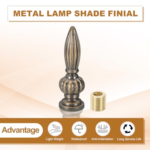 Image of PATIKIL 25x80mm Lamp Shade Finial, 4 Pcs Lamp Finials Caps Knob M10x1mm Threaded Alloy Solid Lamp Finial Decoration for Lamp Shade Table Floor Lamps, Bronze