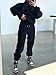 Sweatsuits Women 2 Piece Outfit Hoodie Lounge Sets Oversized Sweatshirt Joggers Sweatpants Set Fall Fashion 2025 Black S