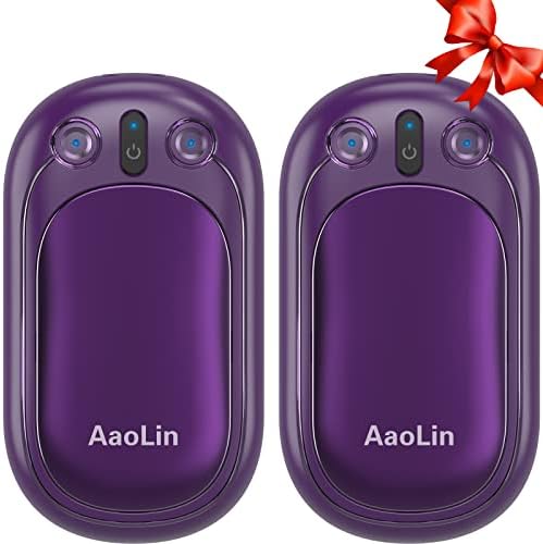 2 Pack Hand Warmers Rechargeable, 2 in 1 Electric Hand Warmers Reusable, 12Hrs Long Heating, Portable Pocket Handwarmer Great Gift for Christmas Outdoors, Hunting, Golf, Camping