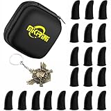 20 Pack Mobile Phone Gaming Finger Sleeves with Storage Case and Battlefield Key Chain, Finger Gloves Compatible with All Touchscreen Devices, 0.15mm Superconducting Nanofibers (20 Pack Combo)