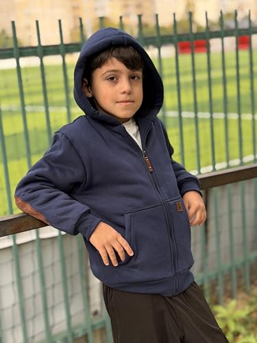 Image of Boys Zip Up Hoodie Kid Hooded Jacket | Fleece Lining,Soft Warm coat,Fall Winter Outwear for 6-15 Years Unisex,Sweatshirt Suitable for School,Outdoor