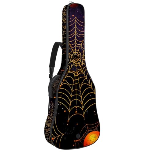 Housse guitare acoustique 109 cm souple en toile d'Halloween imperméable avec poches