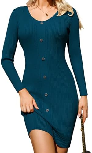 GRACE KARIN Women Midi Sweater Dresses 2026 Spring, Long Sleeve K...