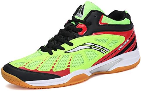 Fashiontown Athletic Mens Sneakers Badminton Shoes Non Slip Indoor Court Outdoor Safety Training Shoe Green