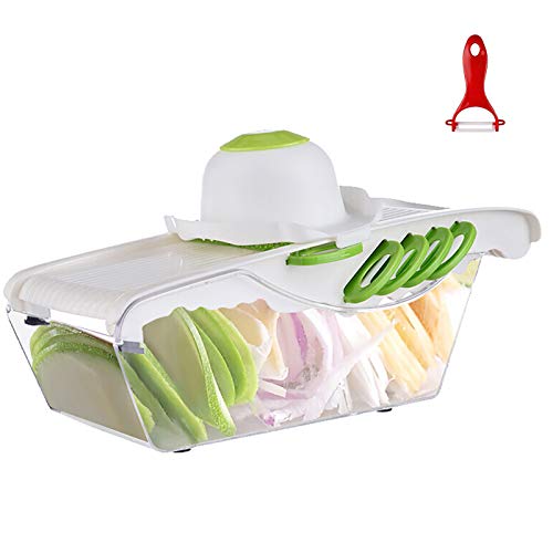 Jilin Gemüseschneider mit 6 austauschbaren Edelstahlklingen multifunktionaler Zerkleinerungs-Gemüsereibe Cover