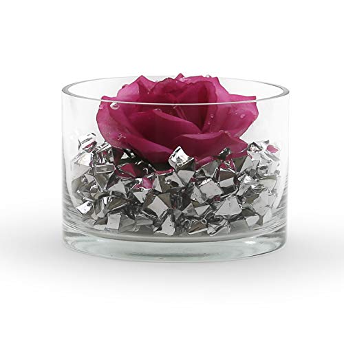 Wgv Cylinder Vase Bulk, Width 6", Height 4", Clear Glass Container Terrarium Candle Holder For Wedding Centerpiece, Party Event, Home Office Decor, 12 Pieces #TOP3