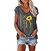 Caixunkun Loose Tops Ladies Women Cap Sleeve Vest V Neck Solid Color Casual Shirt Shirt, Kurzarm J138 - Gray, S