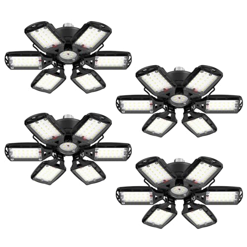 SYDHTF LED Garage Lights 4 Pack Deformable