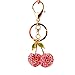 Healifty Llavero de Diamantes de Imitación Lindo Llavero en Forma de Cereza Llavero Del Coche Bolso Decoraciones Encanto Colgante Regalo de Cumpleaños para Niños Niñas Mujeres (Rosa)