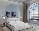 Komplettbett Puente als Designerbett mit Matratze Topper Bettkasten - Stauraum - Bett in Bouclè...