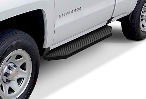 APS Black Running Boards Style Compatible with Chevy Silverado GMC Sierra 2007-2018 Regular Cab & 2500 3500 HD 2019 (Exclude 07 Classic)(Include 19 1500 LD) (Side Steps Side Bars) 6in