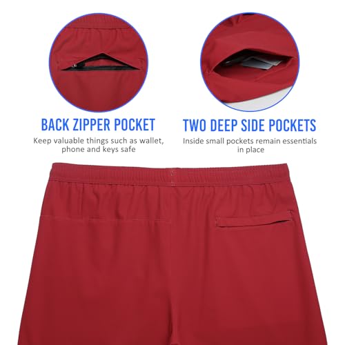 Image of maamgic Mens Workout Shorts 2 in 1 Stretch 5 inch / 7 inch Gym Shorts Running Shorts with Compression Liner Zip Pocket