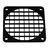 AERZETIX Set mit 4 Lüftergittern 60x60 mm aus Kunststoff für Computer PC Drucker audiovisuelle Geräte Multimedia-Projektoren/Farbe Schwarz