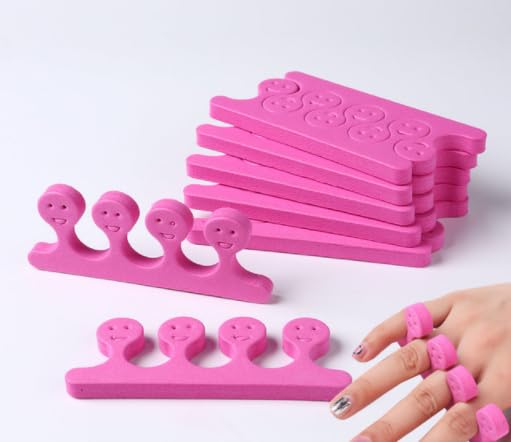 Toe Separators Finger Separators, Soft Sponge Toe Separators Pedicure, Toe Finger Dividers for Women Men Nail Art Pedicure Manicure Polishing Coating Gel Painting Beauty Accessories (Smiling face)