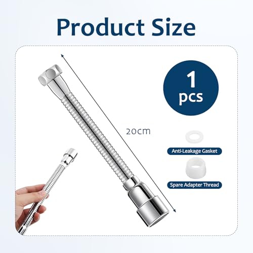 Wasserhahn Verlängerung 360° Multifunktional Wasserhahnverlängerung(20cm) Küche Wasserhahnverlängerung Verlängerung Wasserhahn Wasserhahnverlängerungen für Küche Bad und Wc