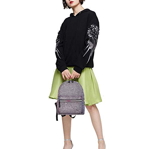 Mochila feminina Maserfaliw, mochila brilhante, mini mochila feminina de couro sintético moderna com