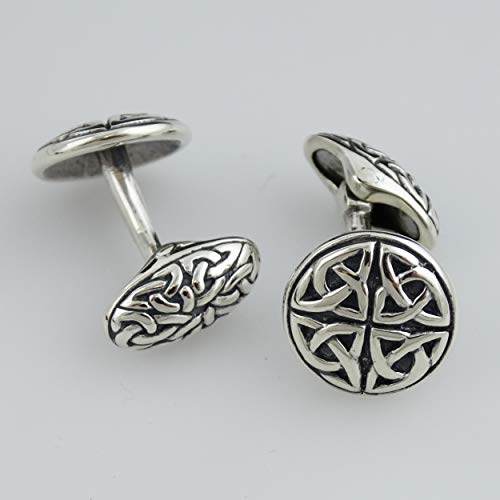 Celtic Trinity Knot Triquetra Men's Cuff Links - Sterling Silver, 1 Pair Cufflinks #TOP2