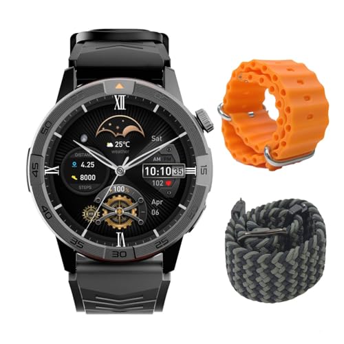 AGM Legion Pro �X�}�[�g�E�H�b�` GPS���� 1.43�C���`AMOLED�f�B�X�v���C Bluetooth�ʘb�Ή� iOS/Android���Ή� 100��ވȏ�̃X�|�[�c���[�h �S�����E�������j�^�����O 50m�h�� �ϏՌ��݌v �����ԃo�b�e���[