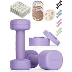 kure.fit Adjustable Dumbbell Set｜2LB 3LB 4LB 5LB Light Hand Weights for Women｜One-Twist Weight Adjustment｜Non-Slip Curved Grip Handle｜Free Weights for Home Gym, Rehab, Pilates, Yoga, Strength Training