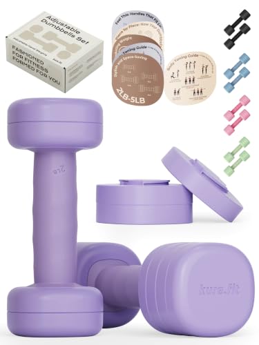 One-Twist Adjustable Dumbbell Set | 2LB 3LB 4LB 5LB Hand Weights for Women