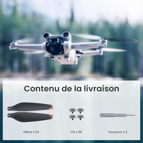 TiMOVO 24Pièces Hélices pour DJI Mini 3/4 Pro, Pointe Noir-Orange – vue 7