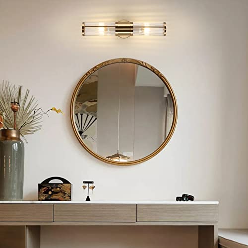Ecobrt Glass Wall Light Fixture Indoor Brass Bathroom Vanity Lights Beside Mirror Lighting Lamps Up And Down Wall Mounted Light E12 Socket #TOP6
