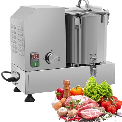 Procesador de alimentos comercial RPM, picadora eléctrica de carne y verduras de 3700 RPM, cortadora de acero inoxidable para frutas, frutos secos, granos, picadora de carne y verduras.,15L
