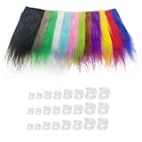 EUPHENG 12packs Mix Color Long Fiber Fly Tying Materials Fly Fishing Streamer Tail Wing Fly Fishing Tying Materials Premium Craft Fur Synthetic Fiber