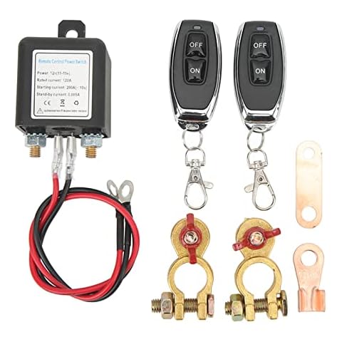 Remote Battery Disconnect Switch, DC12V 120A/200A Anti Theft Upgrade Kill Switch for Car with Dual Remote Control, Prevent Battery Drain Battery Cut Off Switch for Car, RV, Truck, Boat, Marine(120A) Cover
