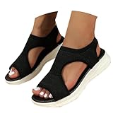 RLEHJN Sandale Femme Confortable Sandale Orthopedique Femme Maille Nu Pieds Bout Ouvert Chaussures Antidérapant Respirantes Décontractées Sandales De Plage Leger Boho Platform Sandals Pas Cher