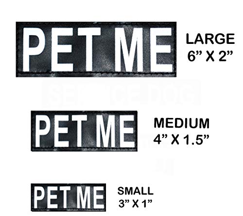 Doggie Stylz Set Of 2 Reflective Pet Me Removable Patches With Hook Backing For Working Dog Harnesses & Vests. Durable And Interchangeable - Comes In 3 Sizes Small, Medium And Large #TOP3