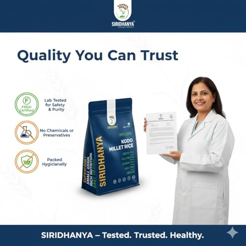 Image of Siridhanya unpolished whole grains kodo Millet | Gluten-Free, High plant based Protein & Fibre-Rich Superfood - Low GI, Vitamin-Packed Healthy Rice Alternative | Natural Grain for healthy life (500 g x 2 Pack)