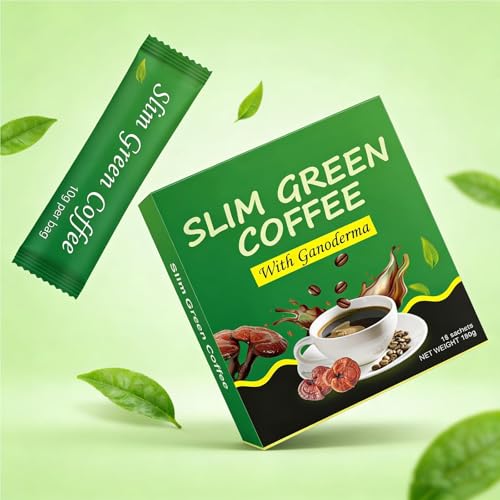 Café Verde Adelgazante Con Extracto De Ganoderma For El Control Del Peso Y La Cintura, 18 Sobres(2pcs)
