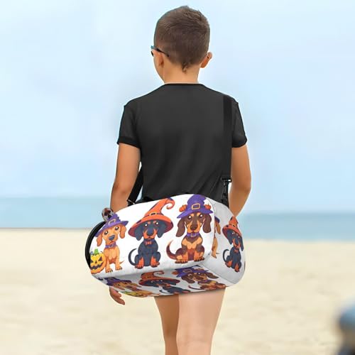 Duffle Bag for Boys or Girls with Shoes Compartment, Three Pumpkin Dog Sports Travel Bag Overnight4
