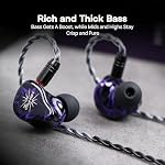 Linsoul Kiwi Ears Quartet 2DD+2BA Moniteur In-Ear hybride, HiFi Ecouteurs avec shell en résine artisanale, amovibles OFC plaqués argent IEM Câble pour Audiophile Musician DJ Studio Gaming (Purple, Quartet)