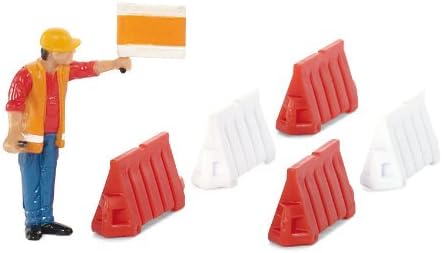 siku 3543, VW Amarok Pick-Up with Tipping Trailer, 1:55, Metal,Plastic, Red, Incl. toy figure and 5 traffic barriers - Image 3