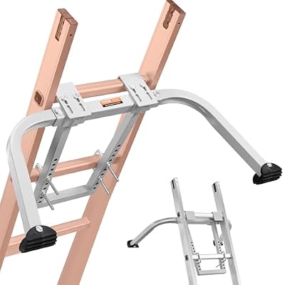 VEVOR Estabilizador de Escalera con Gancho de Acero Resistente para Techo con Accesorio de Extensión de Pared Brazos de Separación de Escalera Estables para Canalones de Techo con Pies de Goma