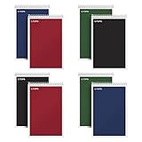 TOPS Spiral Steno Books 8 Pack, 6' x 9', Gregg Rule White Paper, Assorted Covers, 80 Sheets per...