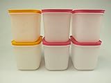 Original Tupperware TUPPERWARE Gefrier-Behälter 1,1L orange (2) + pink (4) Eiskristall Eis-Kristall P 21647