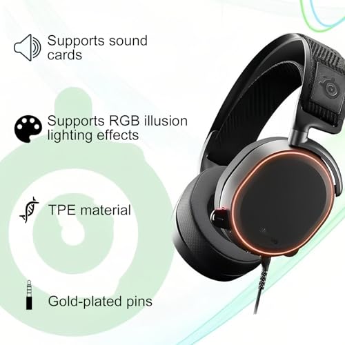 Elitecran Ersatz-Headset-Soundkabel Kompatibel mit SteelSeries Arctis 7 Arctis 5 Arctis 3 Arctis Pro, Ersatz Audiokabel 150 cm Länge, Kopfhörerkabel Schwarz