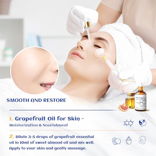 Image of HIQILI 30 ml Grapefruit Essential Oil, for Diffuser, Skin Care,100% Pure and Natural - 1 Fl Oz