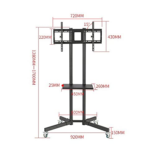 Soporte móvil para TV de piso para televisores 32-80 pulgadas miniatura 2