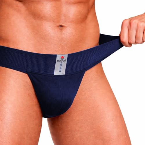Image of NINQ Men's Athletic Supporter Underwear with Elastic Waistband, Breathable Fabric Gym Support Brief, Comfortable Innerwear for Sports, Workout, Running & Training