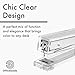 OfficeGoods Acrylic Stapler – Aesthetic & Durable Silver Desk Staple for Modern Office – Stylish & Compact Office Supplies for Women & Men