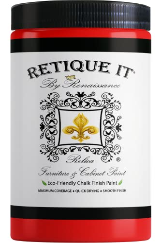 Retique It Chalk Furniture Paint By Renaissance Diy, 32 Fl Oz (Pack Of 1), 57 Vermilion #TOP3
