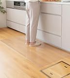 CLEAN HOUSE キッチンマット 透明 L字 120×60cm PVC素材 拭ける 隙間ガード 床 保護 傷防止